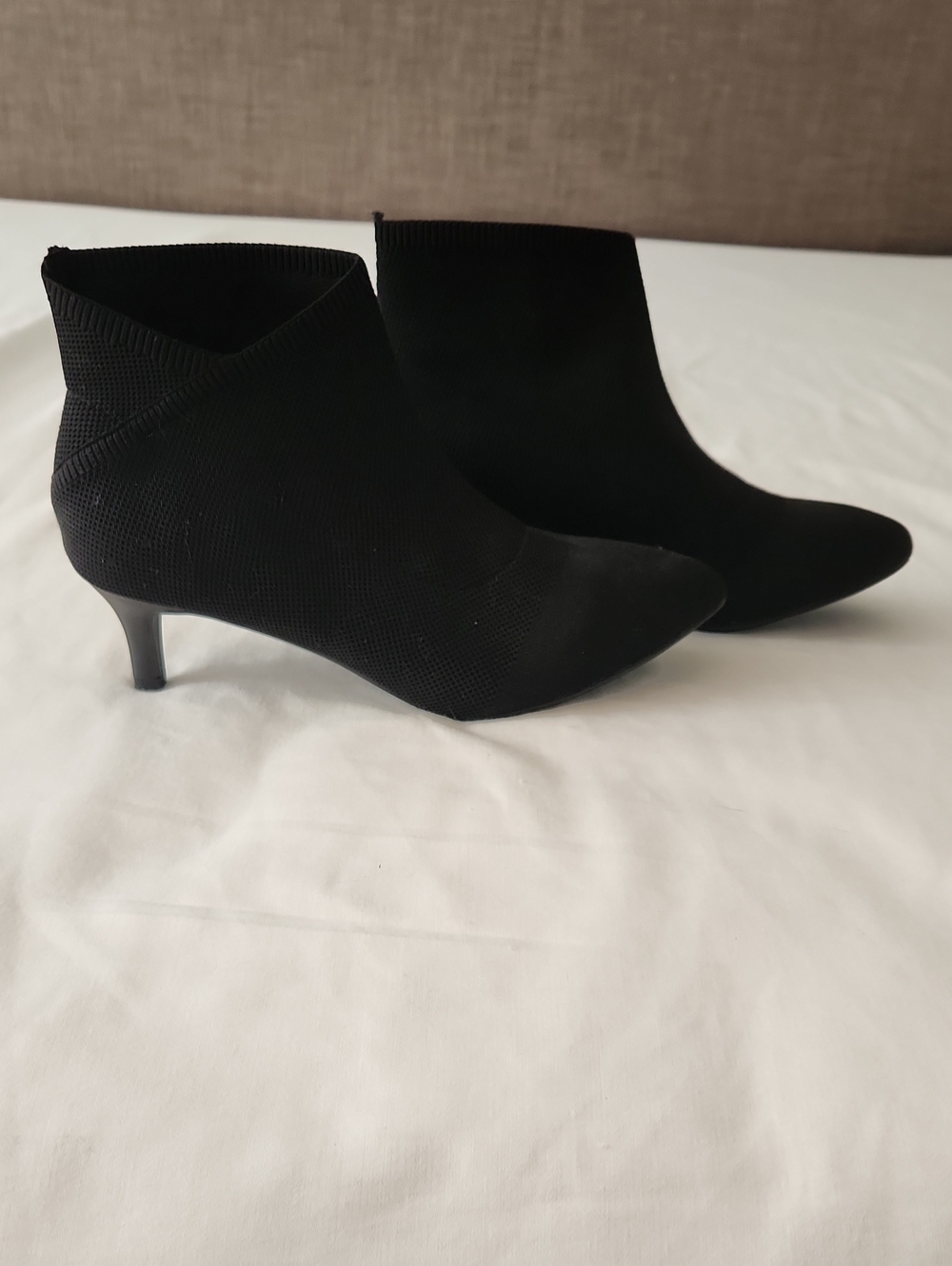 Pointed Toe Black Heeled Booties